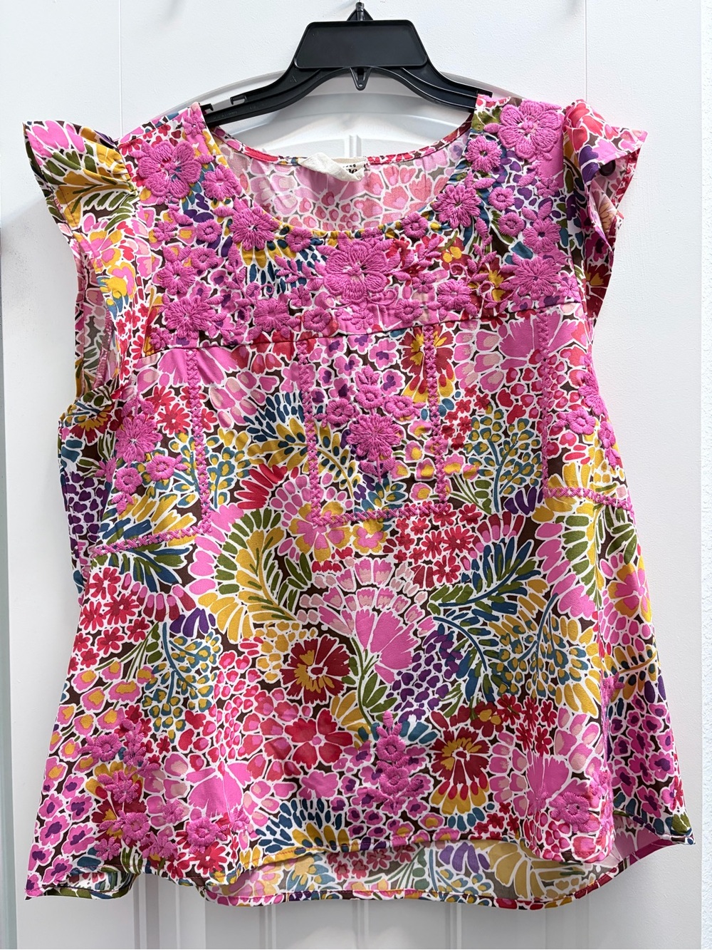 Savanna Jane Pink Floral Embroidered Girls Top